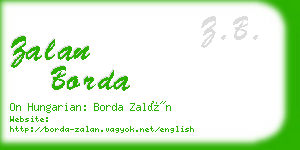 zalan borda business card